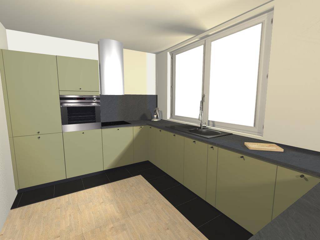 Cuisine restructurée avec espace repas intégré Caluire et Cuire - cuisiniste Lyon