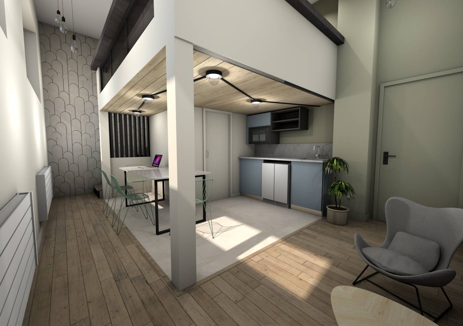 Kitchenette sur mesure bureau professionnel Villeurbanne - Cuisiniste Lyon Caluire