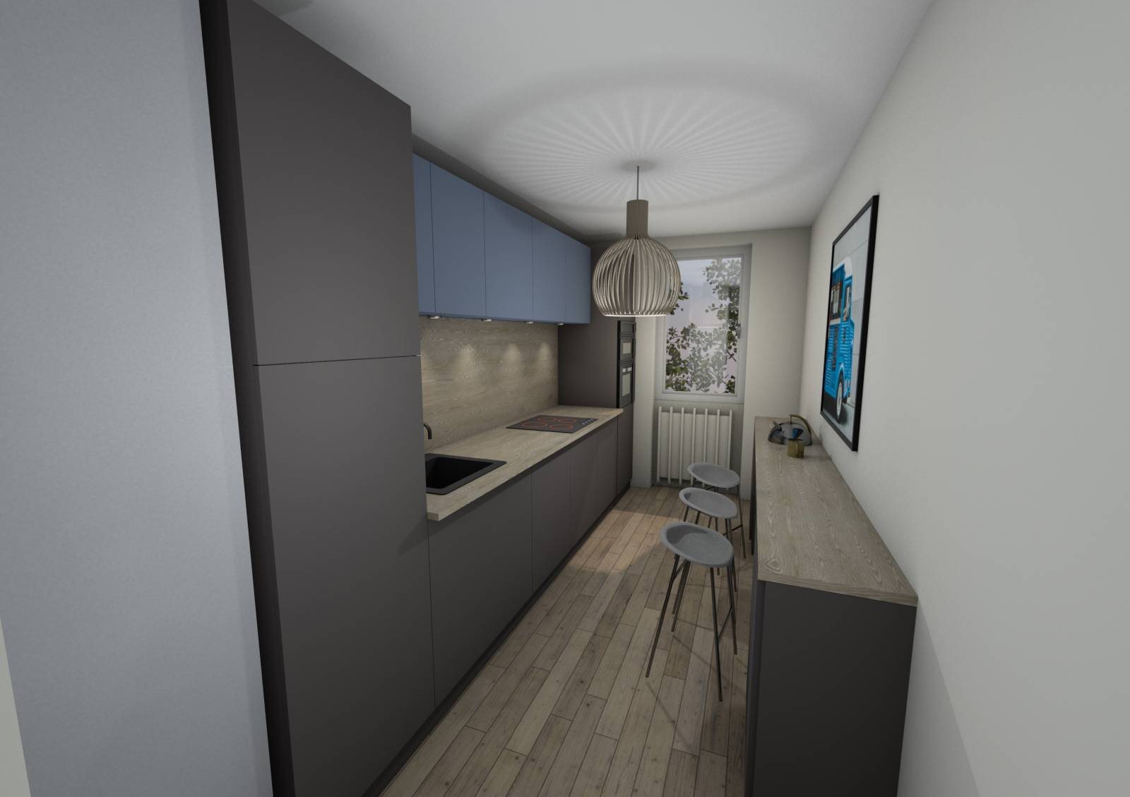 Cuisine traditionnelle bois massif sur mesure - artisan cuisiniste Caluire région lyonnaise