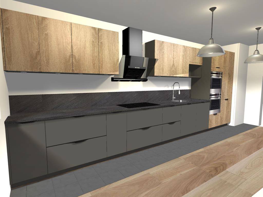 Cuisine sur mesure moderne blanche réalisée par cuisiniste à Caluire-et-Cuire - Studio Creatis