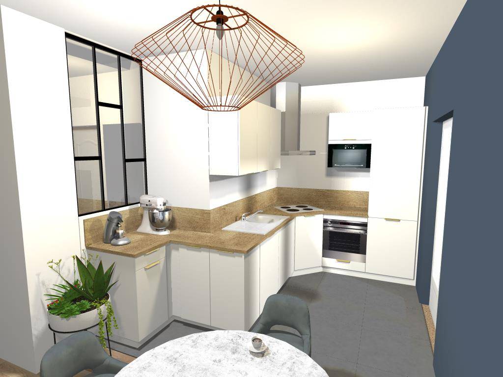 Cuisine d'angle sur mesure agencement Villeurbanne - cuisiniste haut de gamme Lyon