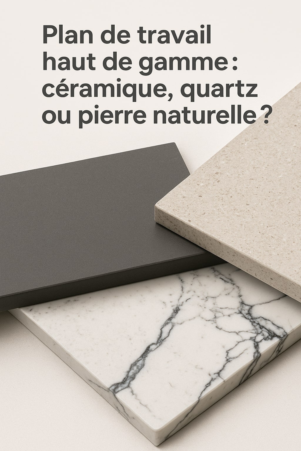 Plan de travail haut de gamme cuisine moderne - matériaux premium Lyon