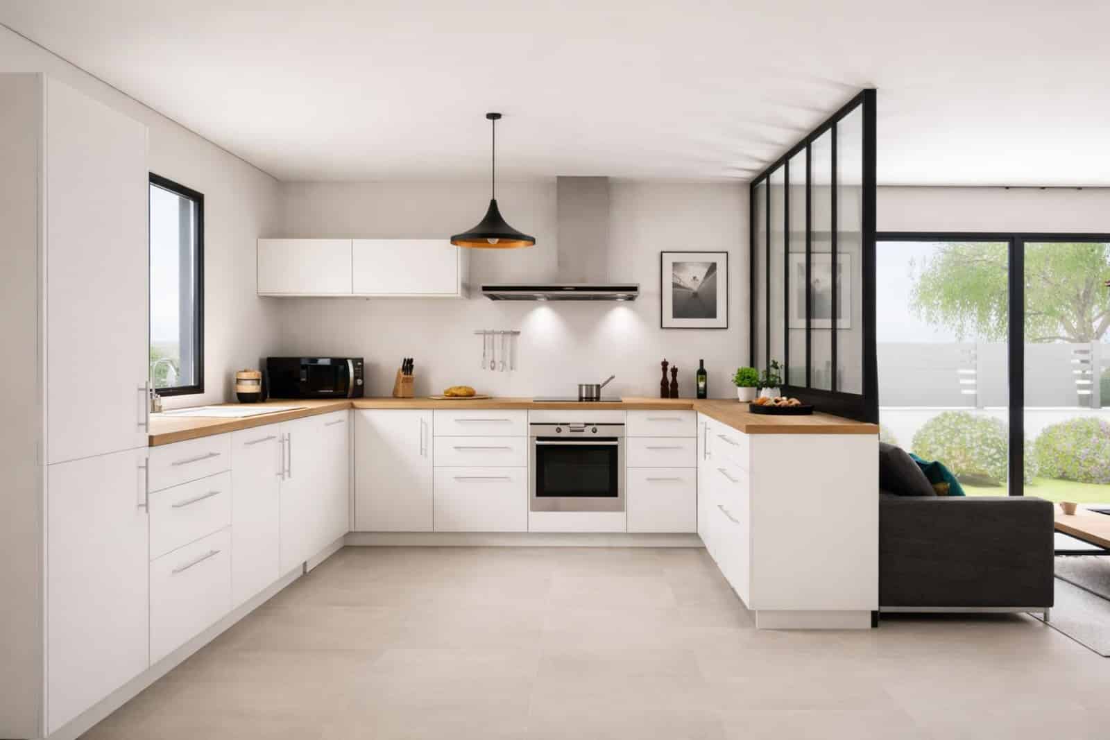 Cuisine aménagée sur mesure Lyon - cuisiniste tous budgets Studio Creatis Rhône-Alpes